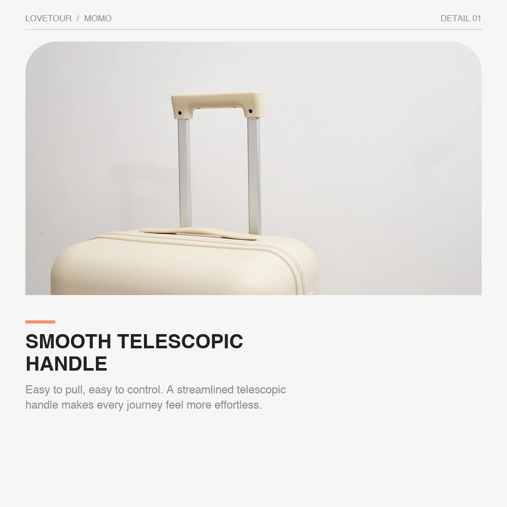 Lovetour MOMO Hardshell Luggage with 3″ Spinner Wheels – Cream Cloud