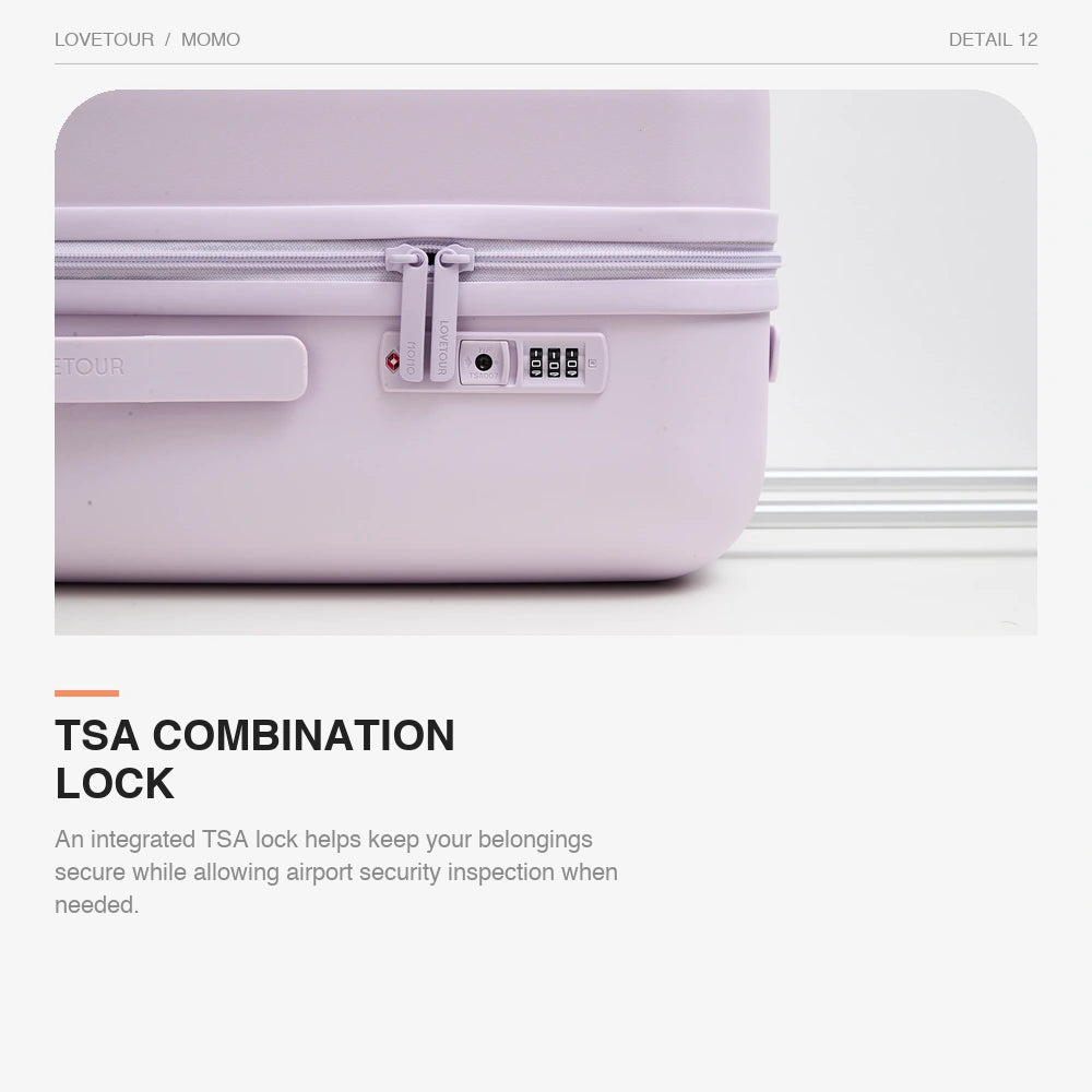 Lovetour MOMO Hardshell Luggage with 3″ Spinner Wheels – Lavender Mist