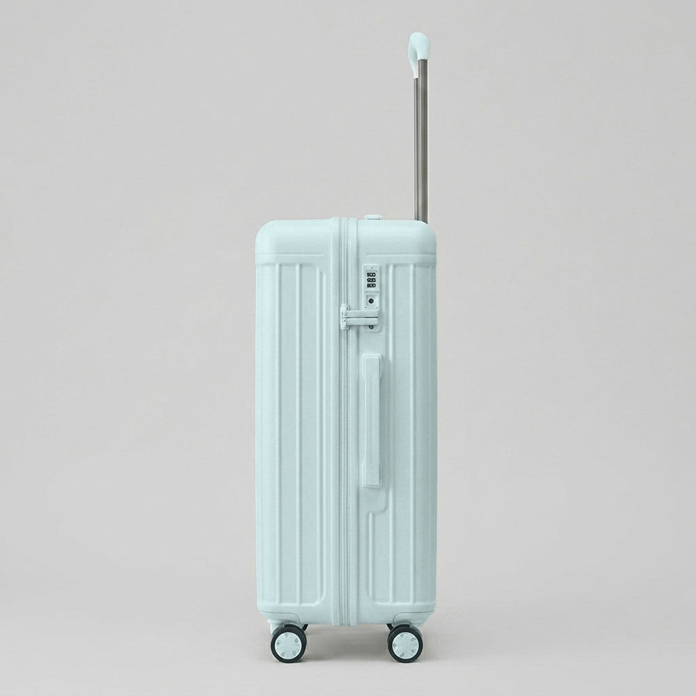 Lovetour carry-on suitcase side view with TSA approved lock and handle